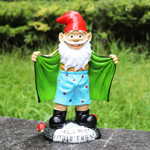Tirifer hand-painted resin gnome sculpture offers durable, long-lasting charm