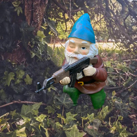 Tirifer small gnome 11 cm fits neatly on porch or flower bed.