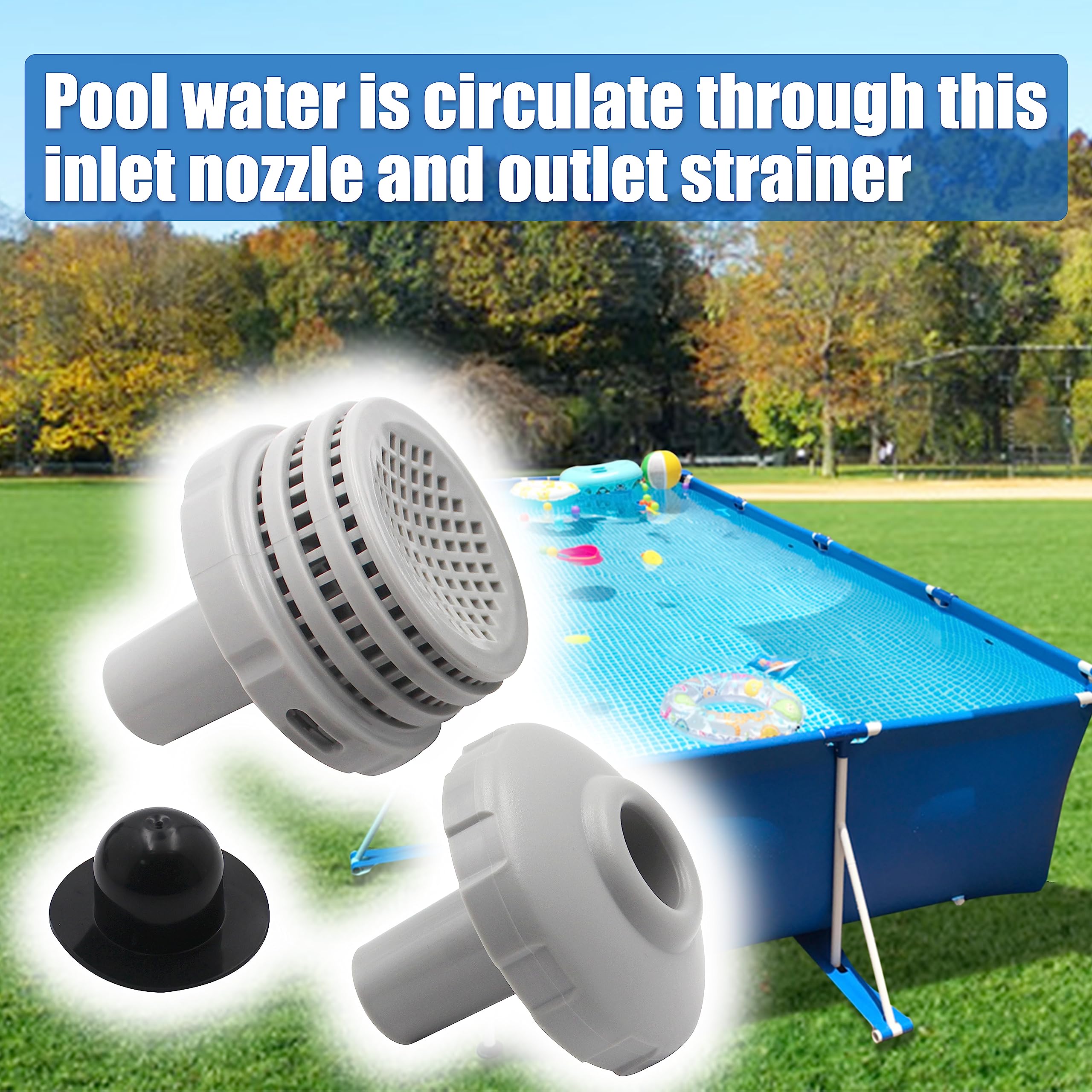 TIROAR 25022E pool parts kit supports compatible Intex Easy Set and Prism pools.