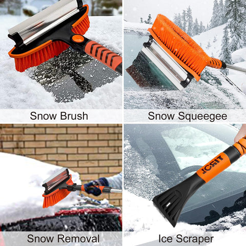 Sturdy aluminum shaft with foam grip for cold weather use
