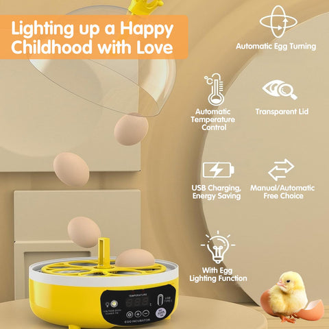 Tissting mini incubator close-up demonstrates quiet operation ideal for home or classroom