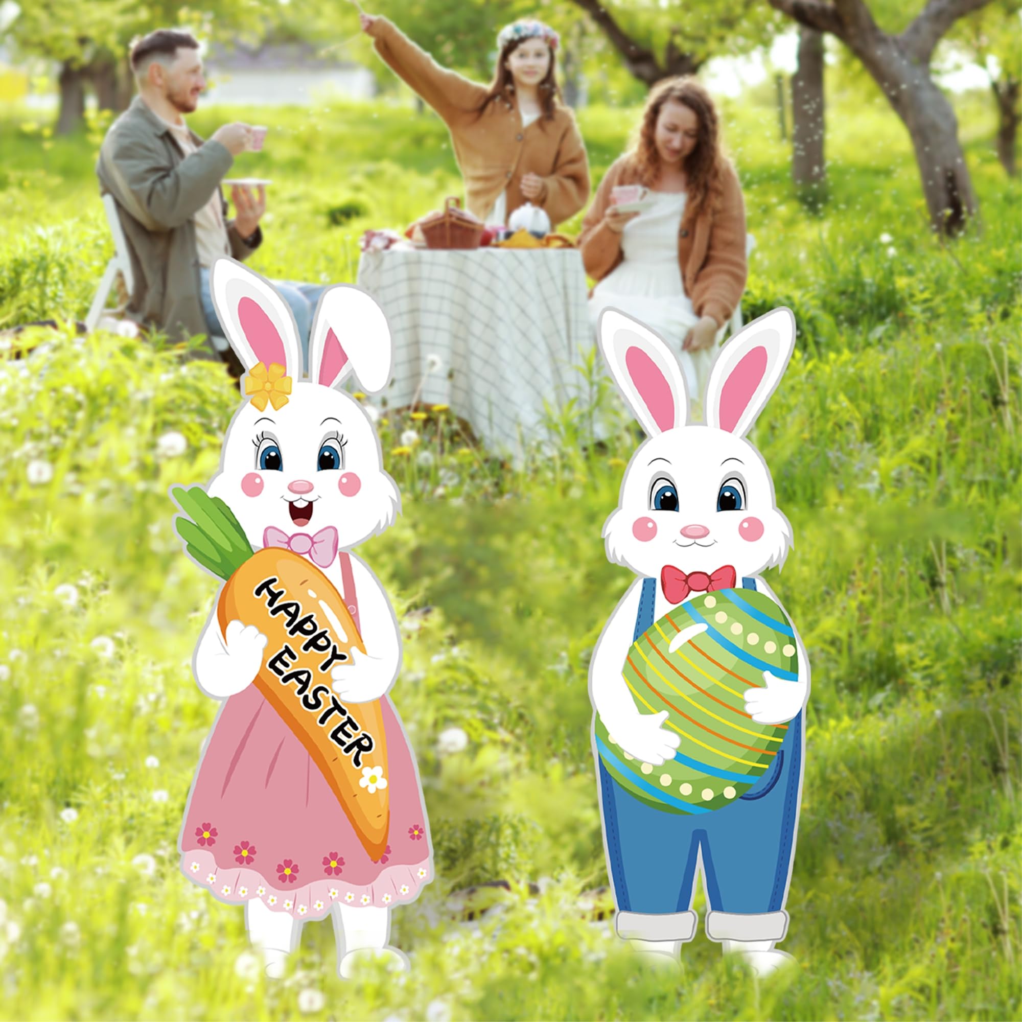 TISTON Easter Egg yard decor with bright colors enhances garden displays