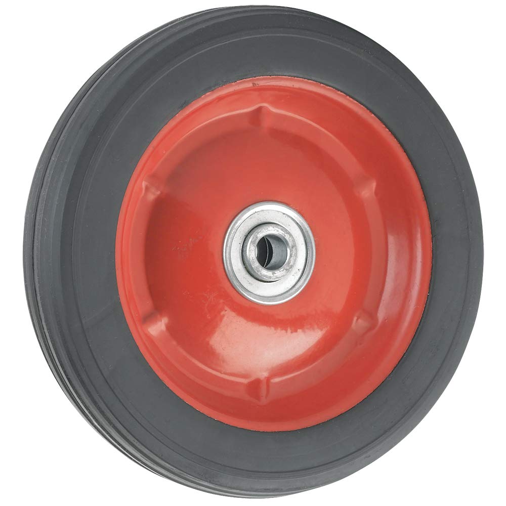 Titan Casters flat-free solid rubber wheel tread close-up for smooth outdoor movement
