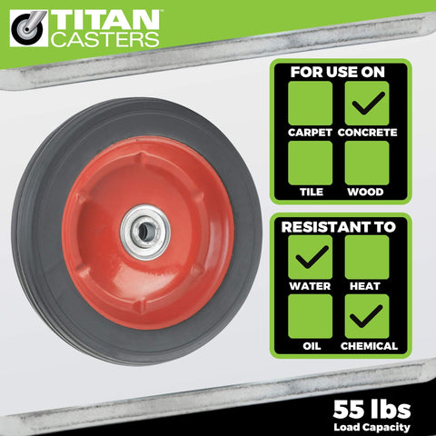 Titan Casters solid rubber wheel used on wagons in outdoor settings