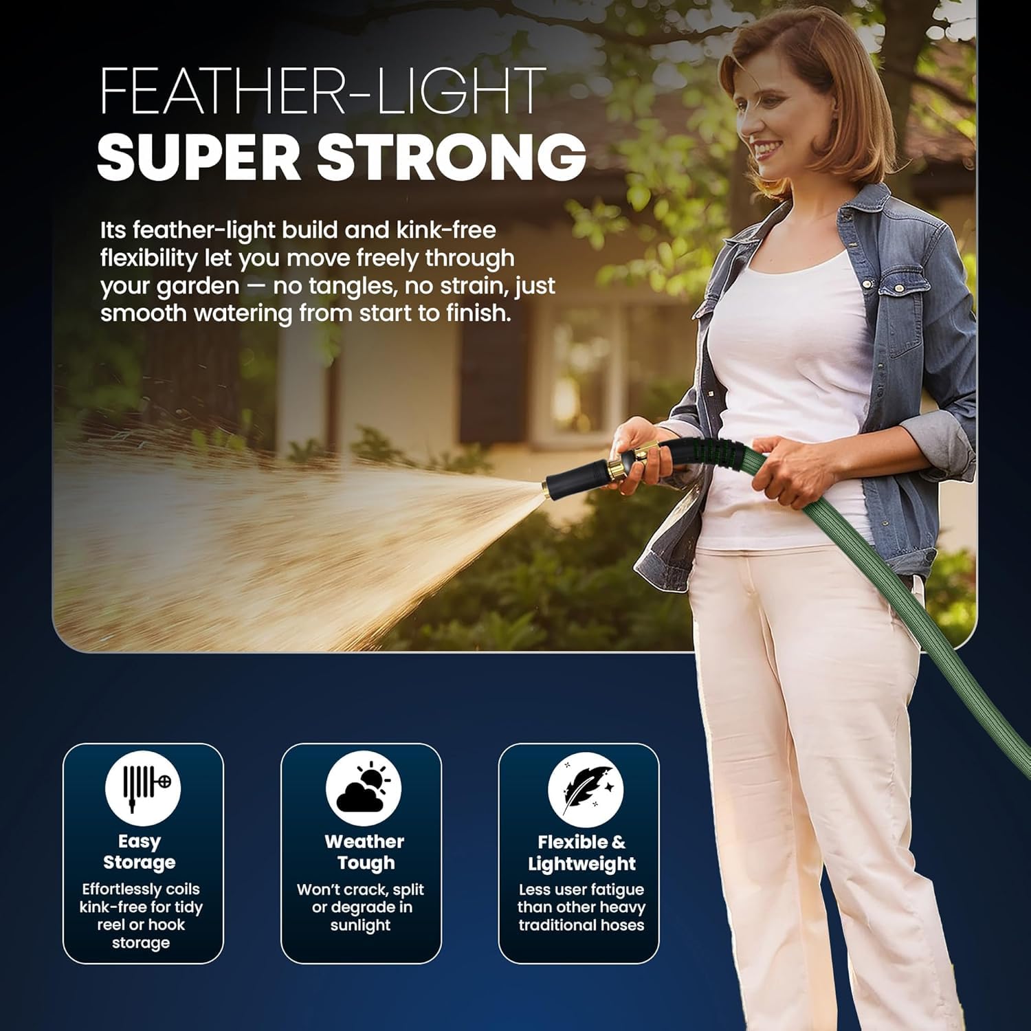 Titan Flexible Hose 100ft coil enables easy storage and portability