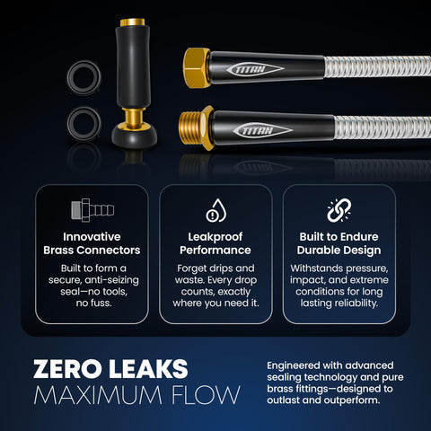 Titan garden hose lightweight coil-friendly build makes storage simple.