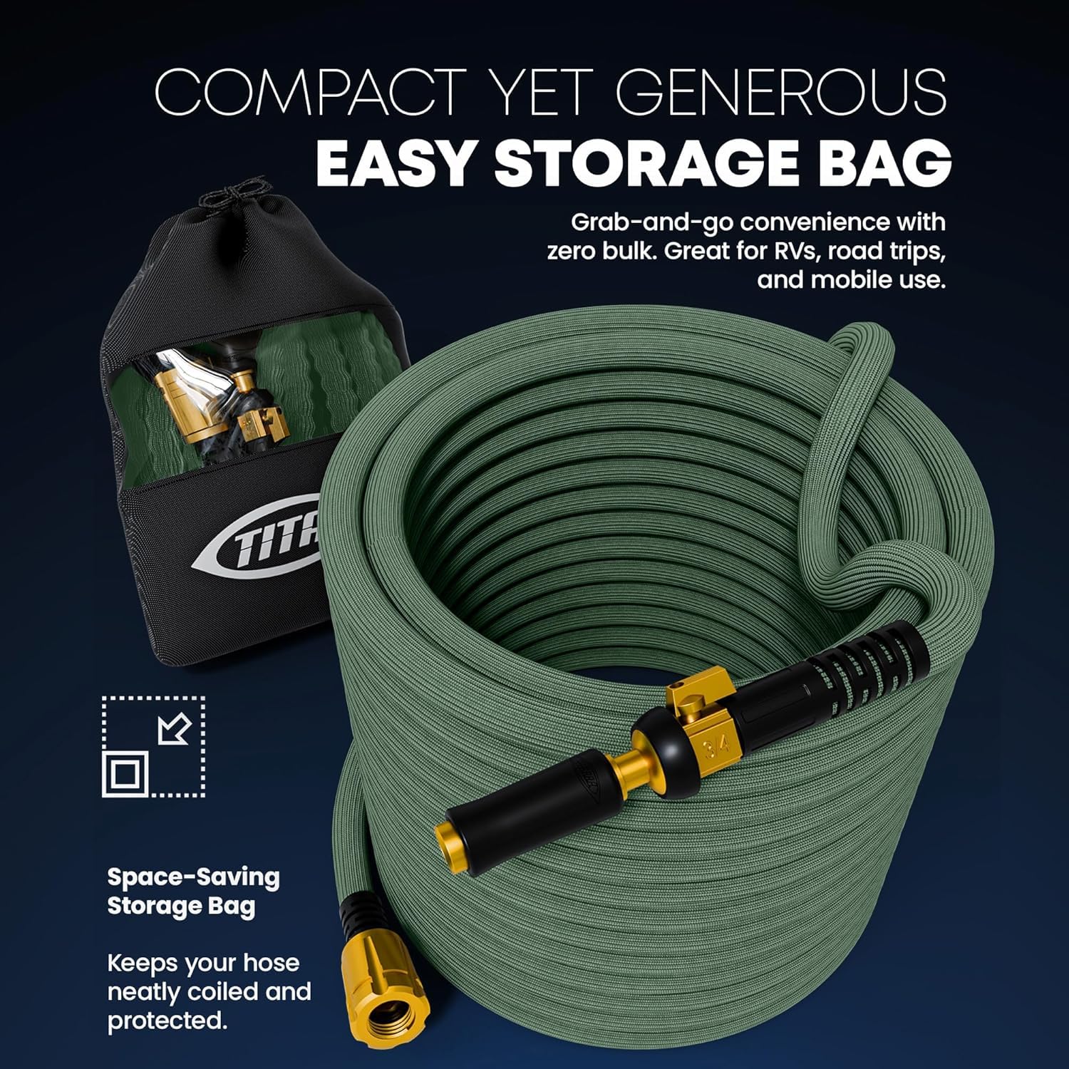 Titan lightweight design makes carrying and setup effortless in outdoor chores