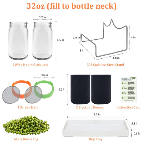 TitaniX mung bean seeds 80g included for reliable sprouting and steady yields