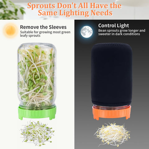TitaniX two wide-mouth mason jars ready for efficient airflow and drainage for strong sprouts