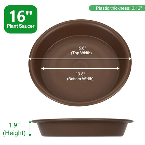 TITE plant saucer 16 inch with drainage hole prevents runoff and keeps floors dry.
