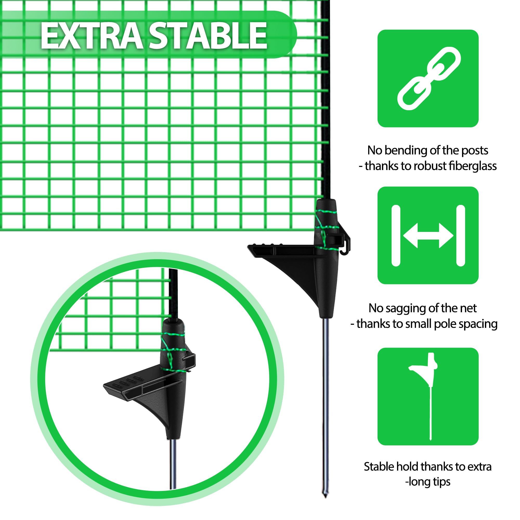 TITECK ground anchor and windbreak rope for stable installation