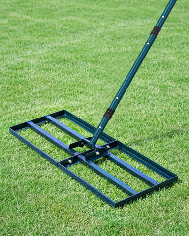 TITECK lawn leveling rake 30x10 inches smoothing soil for even turf prep