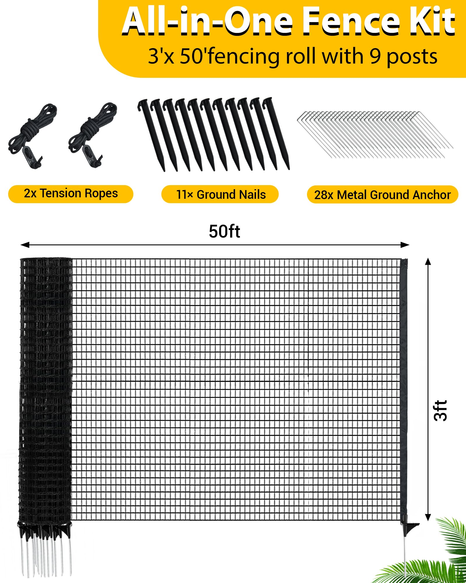 TITECK plastic fencing mesh at 3ft height for pet containment