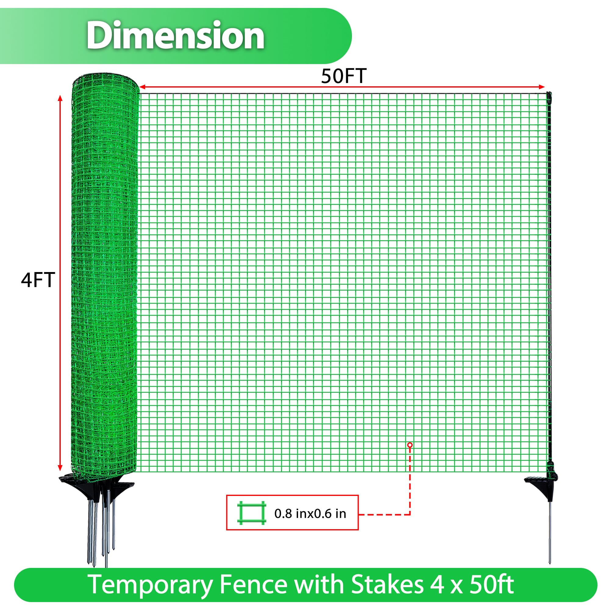 TITECK plastic fencing mesh 50 ft for versatile garden barriers