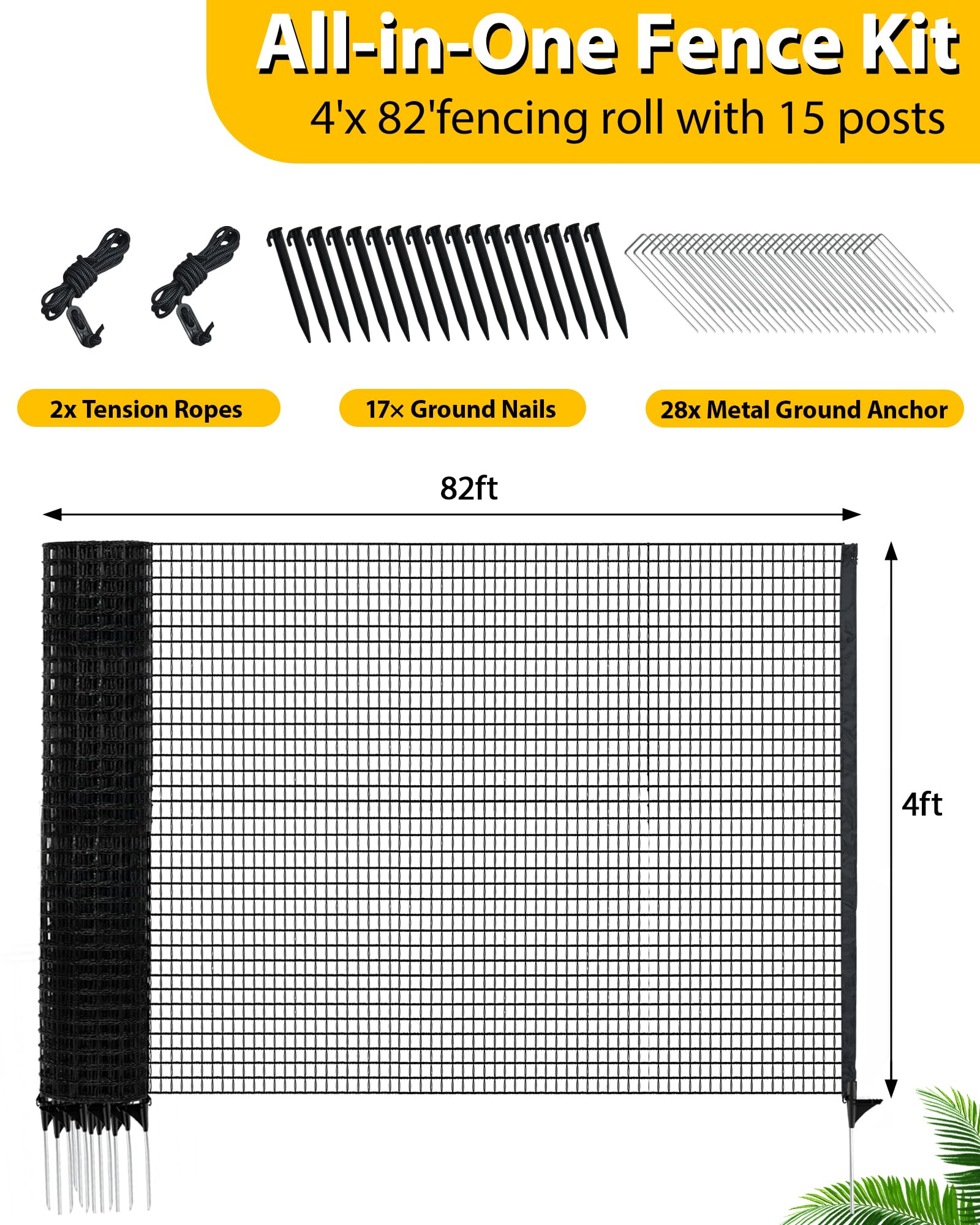 TITECK step-in fiberglass posts fixed into ground for secure boundaries.