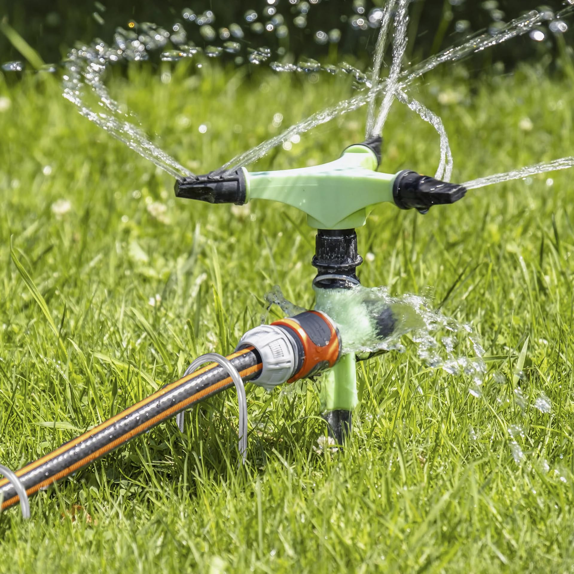 TiTifield stake secures landscape fabric effectively in garden beds.