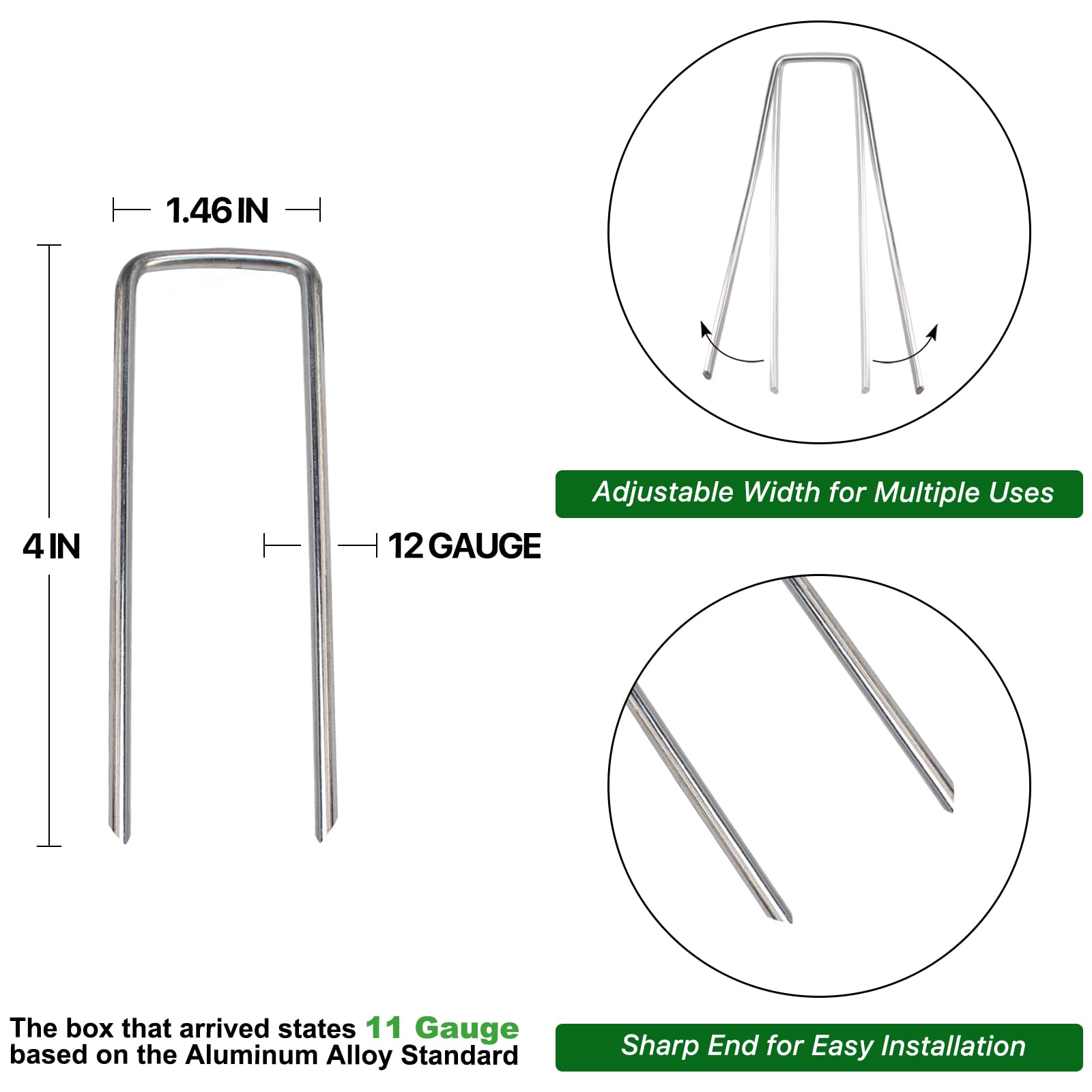 TiTifield galvanized stakes anchor artificial turf for durable, even lawn coverage.