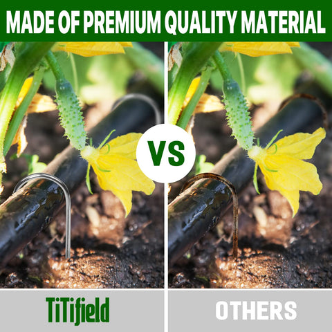 TiTifield landscape staples anchoring weed barriers and landscape fabric