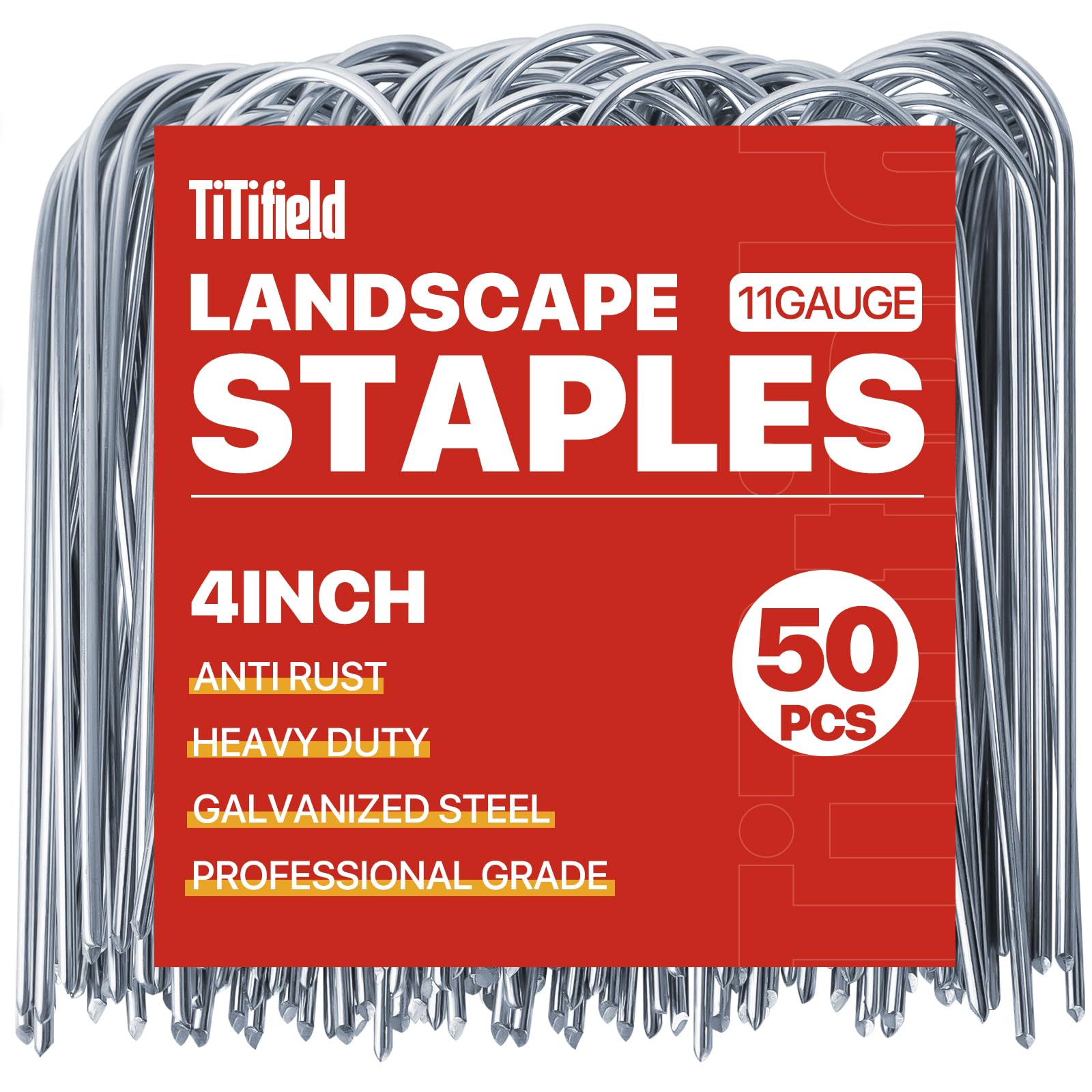 TiTifield U Shape Stake 4-inch 11ga anchors irrigation tubing securely.