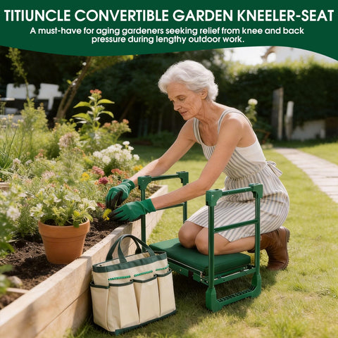 TITIUNCLE Garden Kneeler heavy-duty frame supports up to 420 lbs.