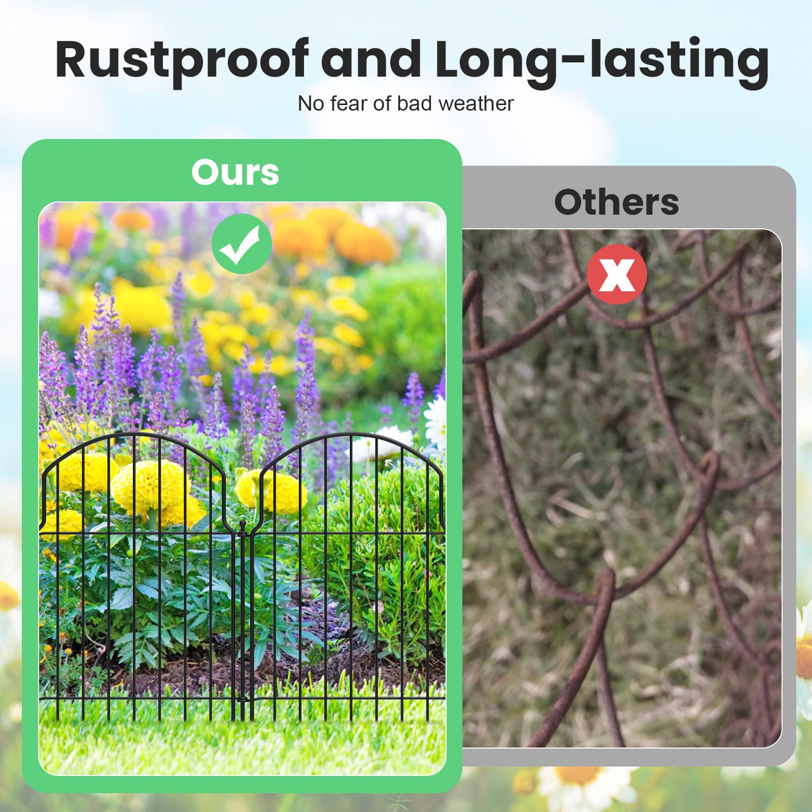 Tivray arched border design enhances yard decor while keeping pets safe.