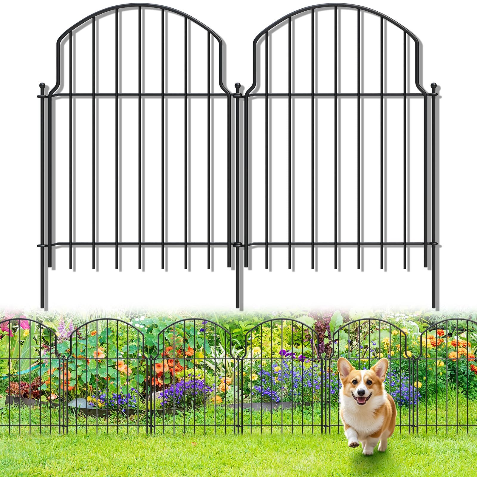 Tivray decorative garden fence arch 20in for flower beds keeps pests out.