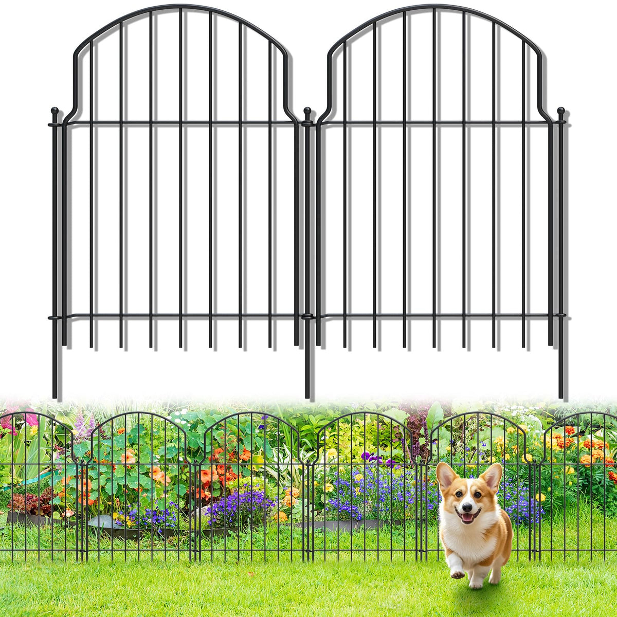 Tivray decorative garden fence arch 20in for flower beds keeps pests out.
