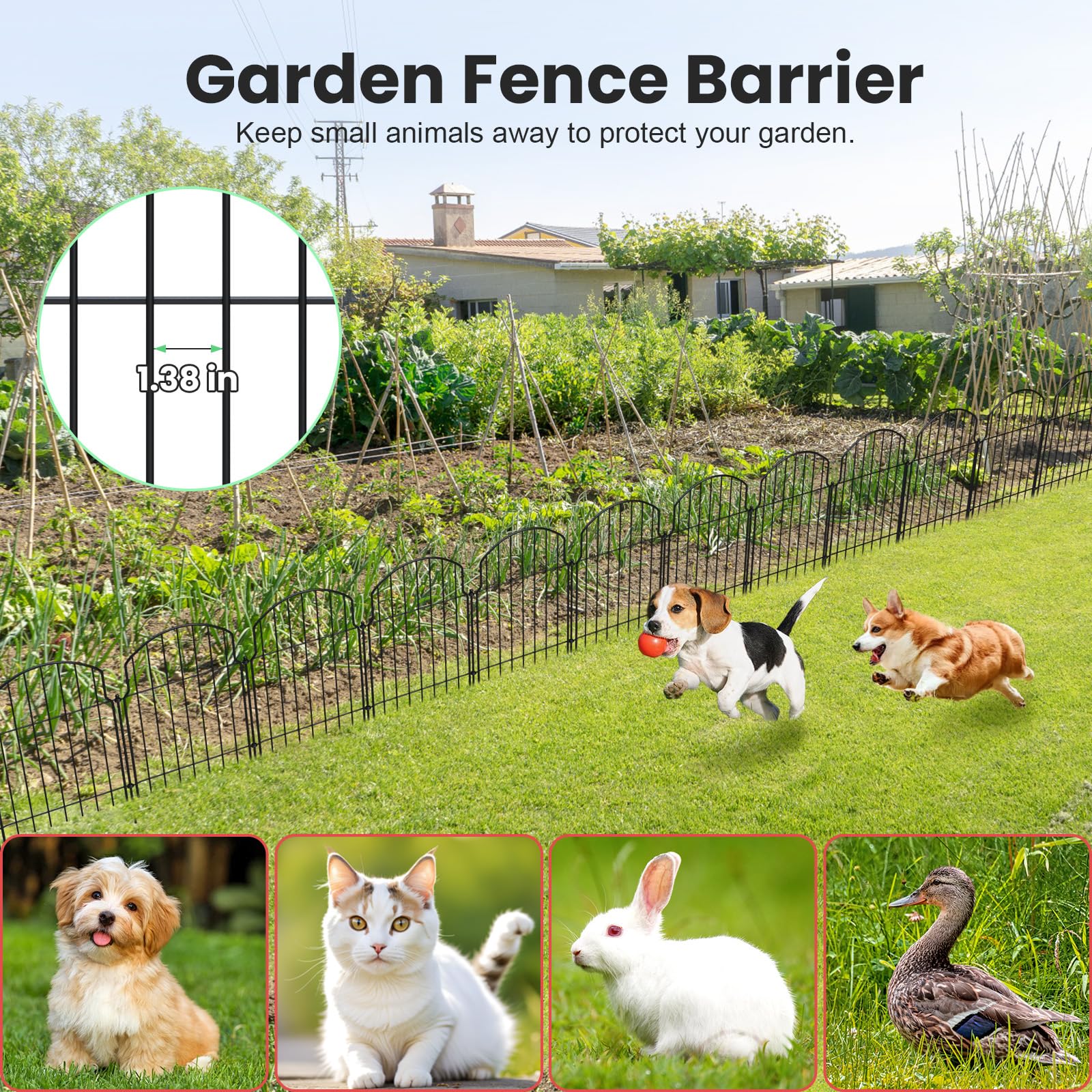 Tivray easy-install garden fence lets you customize length quickly.