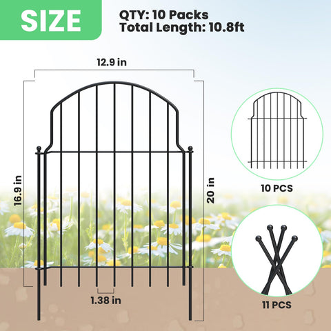 Tivray rustproof metal border panel extends garden edging across 10.8ft.