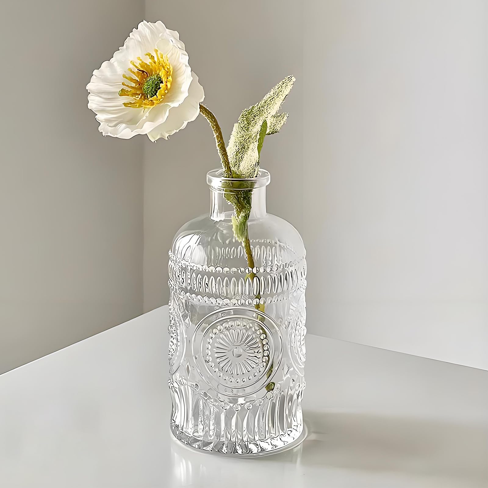 TIWPAJS small glass vase ideal for propagating pothos and mint cuttings.