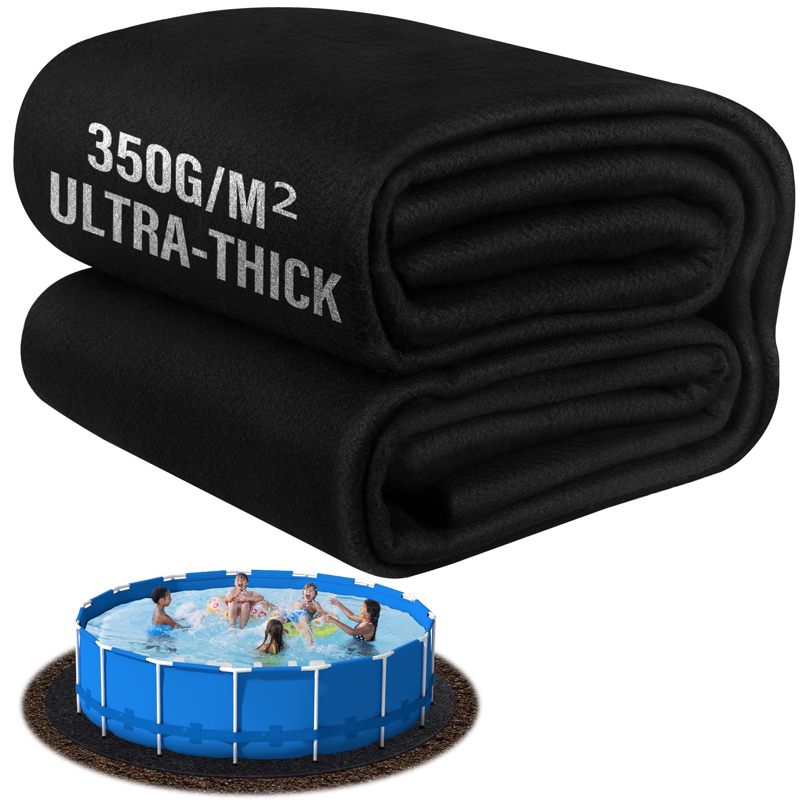 TIXANF 15ft pool liner pad overview demonstrates rugged thickness and long-lasting protection.