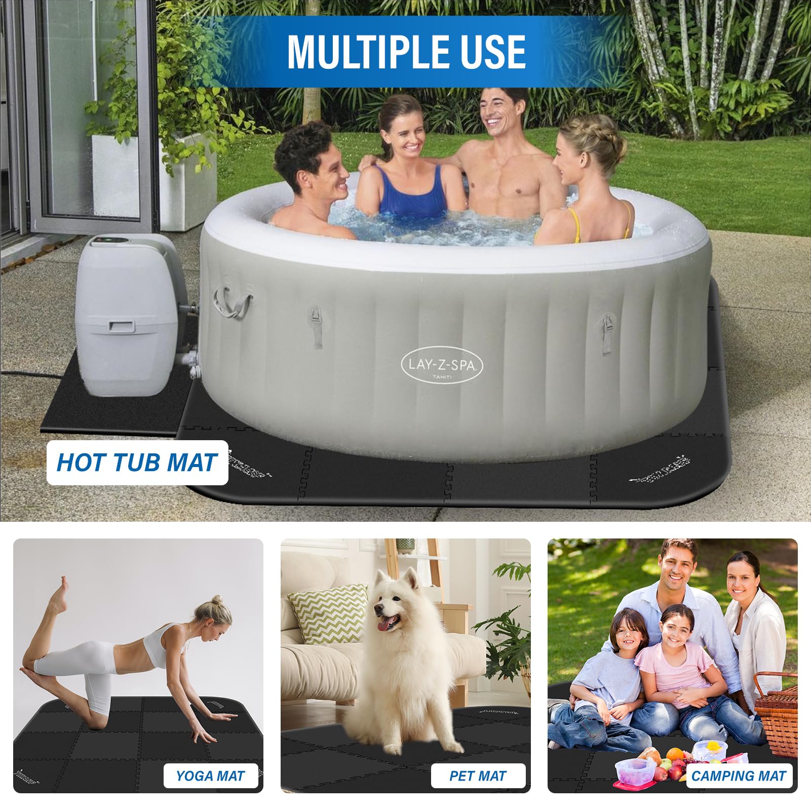 TIXANF easy-clean hot tub mat wipes clean and dries fast.