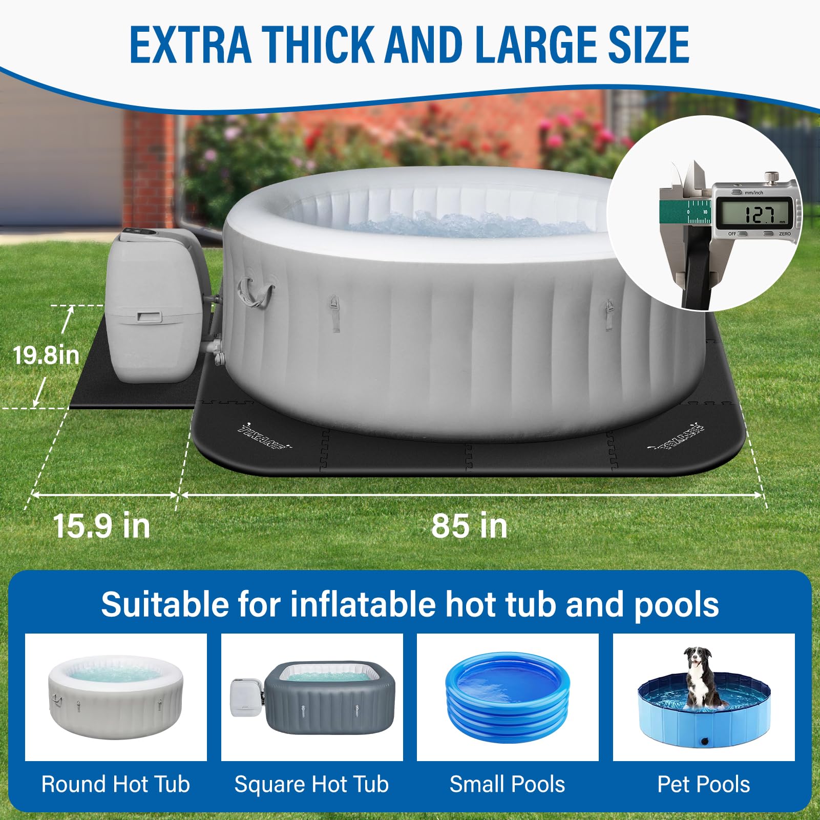 TIXANF hot tub mat with interlocking design stays securely in place.