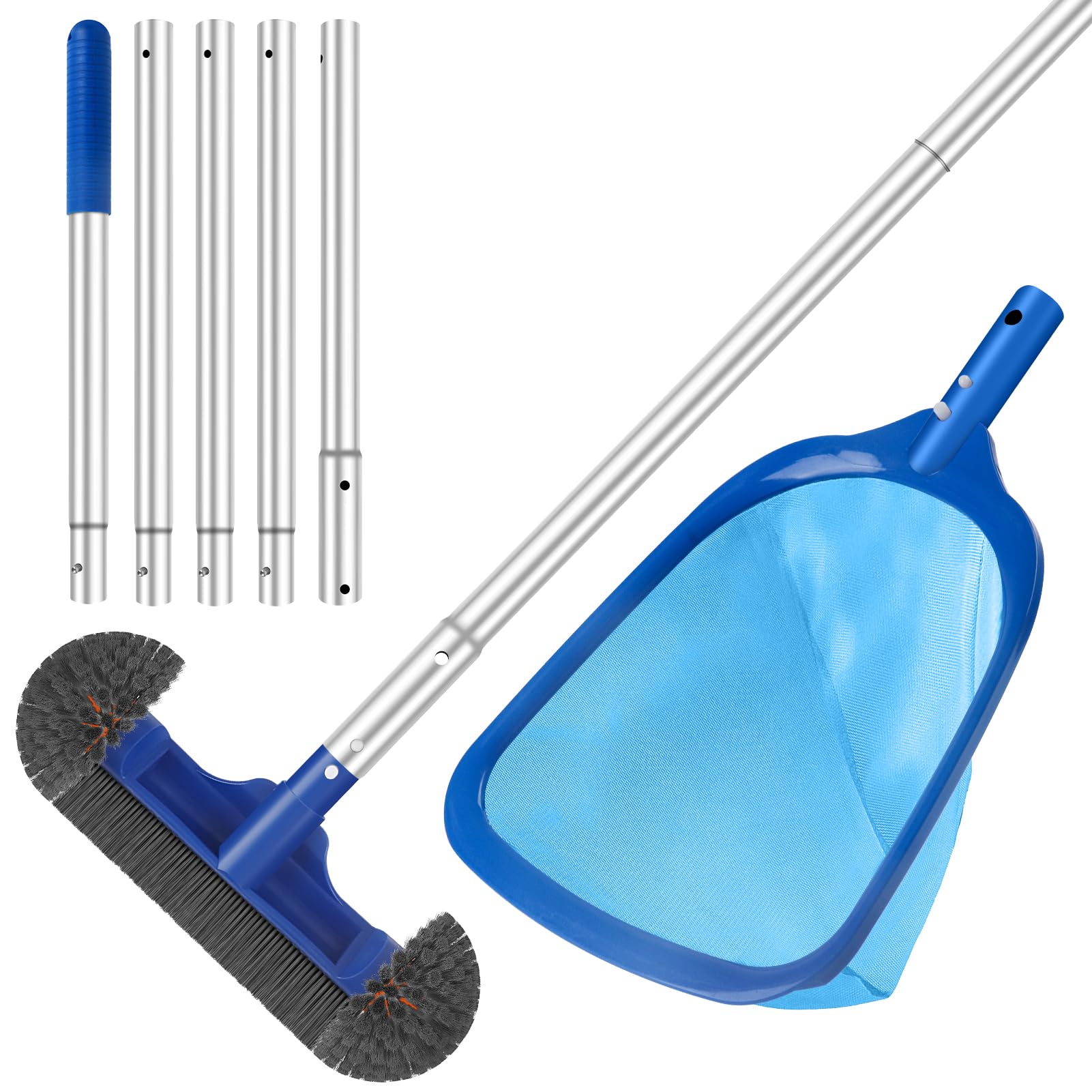 TIXANF pool brush head close-up for precise scrubbing and debris removal.