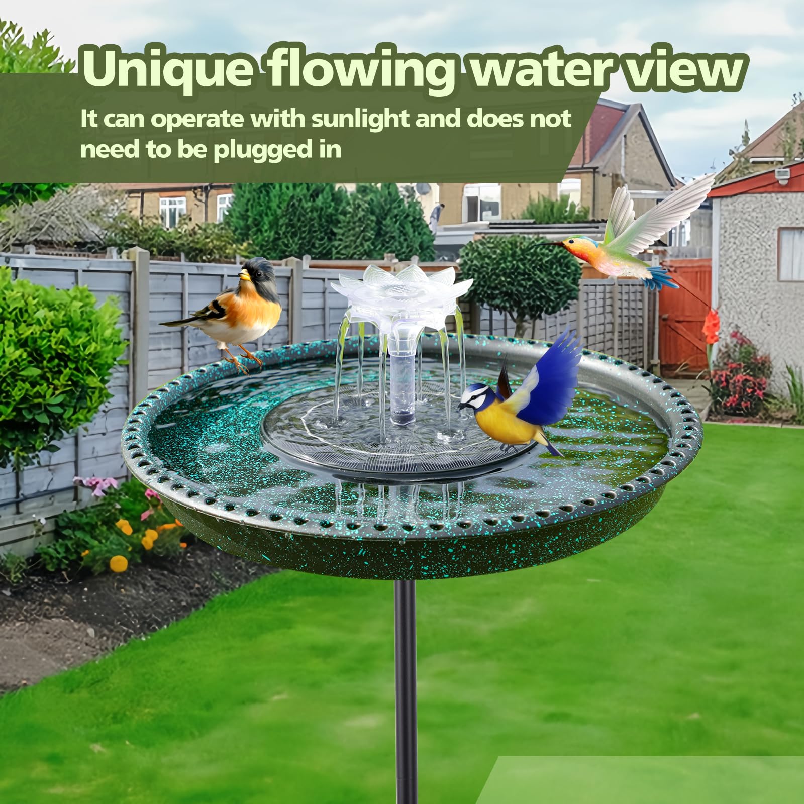 tiyiawi five-prong base provides stable outdoor support for your bird bath