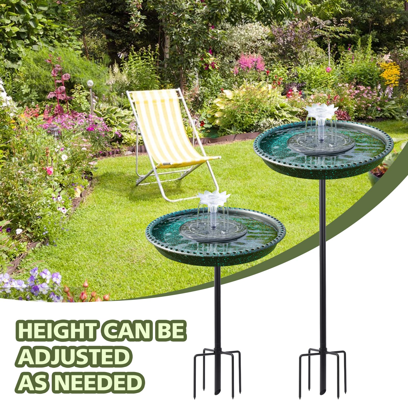 tiyiawi solar panel powers fountain with no batteries required