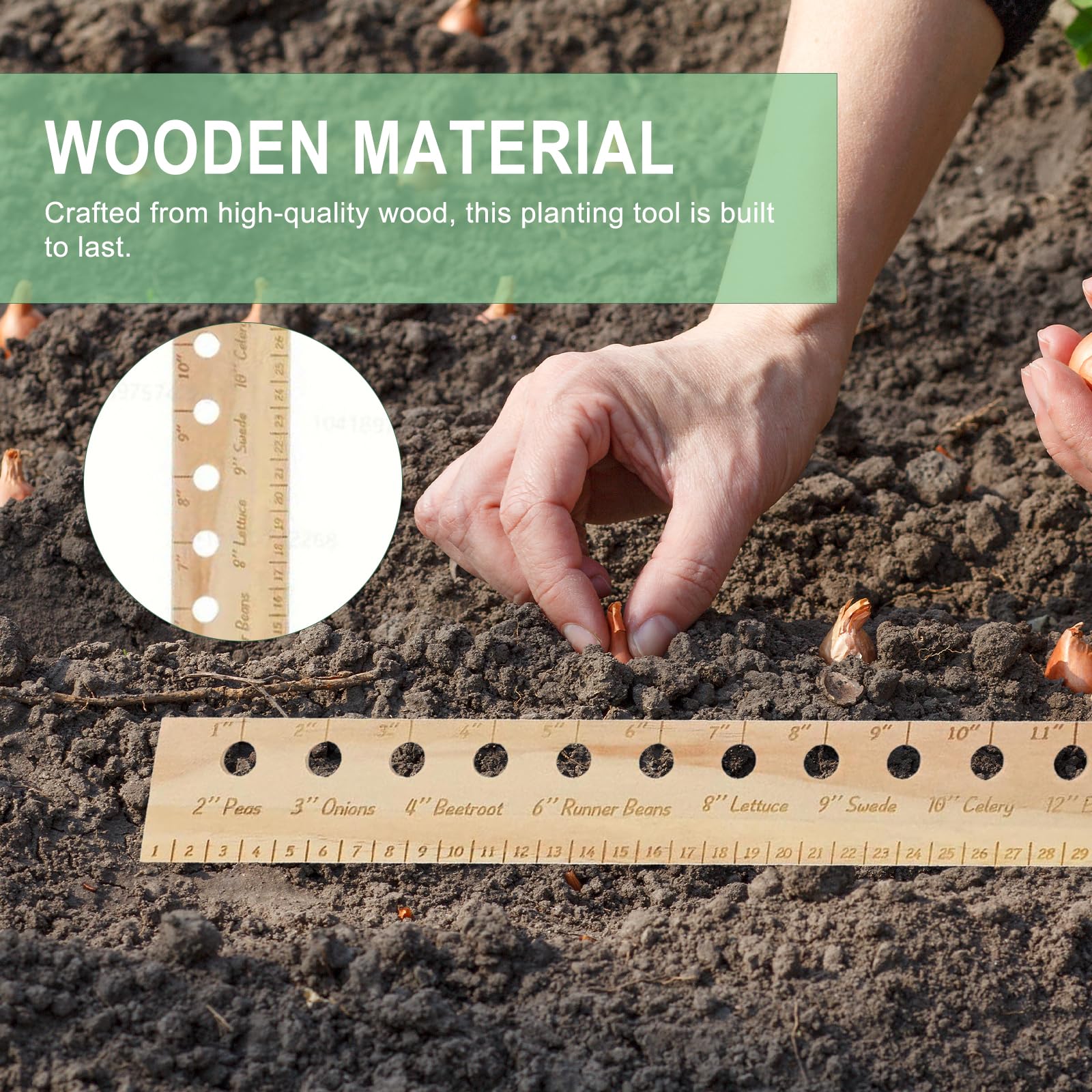 Tizee compact wooden garden tool for easy sowing