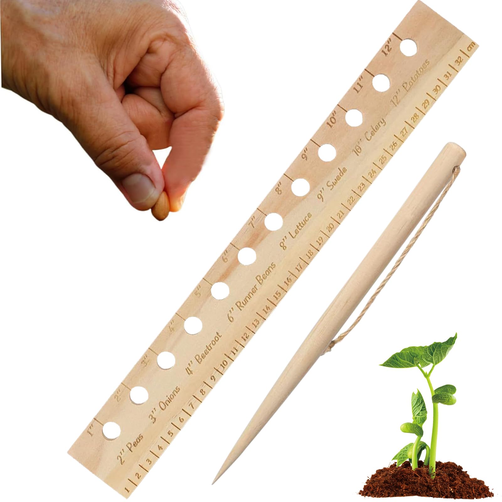 Tizee spacer tool seeder displaying precise seed spacing for even germination