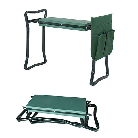 TJHSM garden kneeler-seat padding closeup shows soft cushioning for knees.
