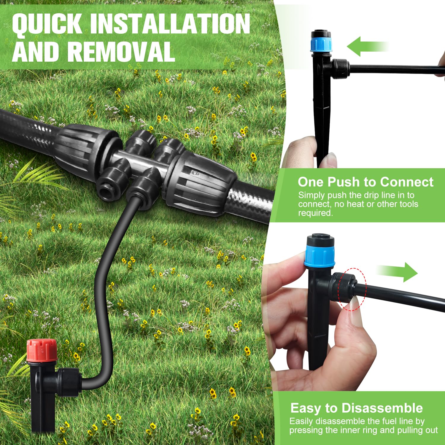 TJJFMM 1-4in drip line section for compact beds
