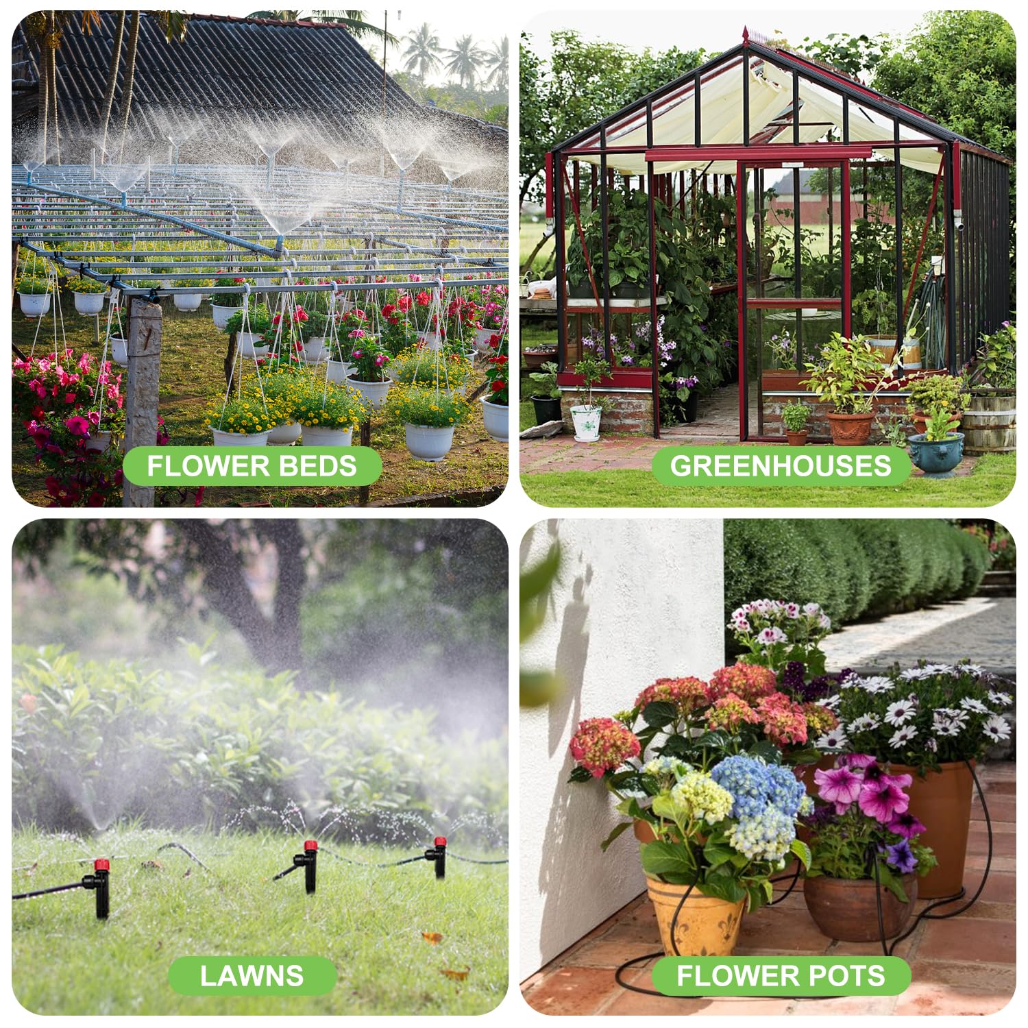 TJJFMM misting nozzles with stakes image for adjustable greenhouse cooling
