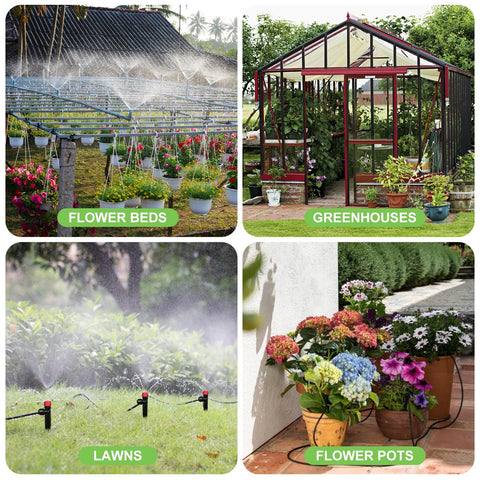 TJJFMM misting nozzles with stakes image for adjustable greenhouse cooling