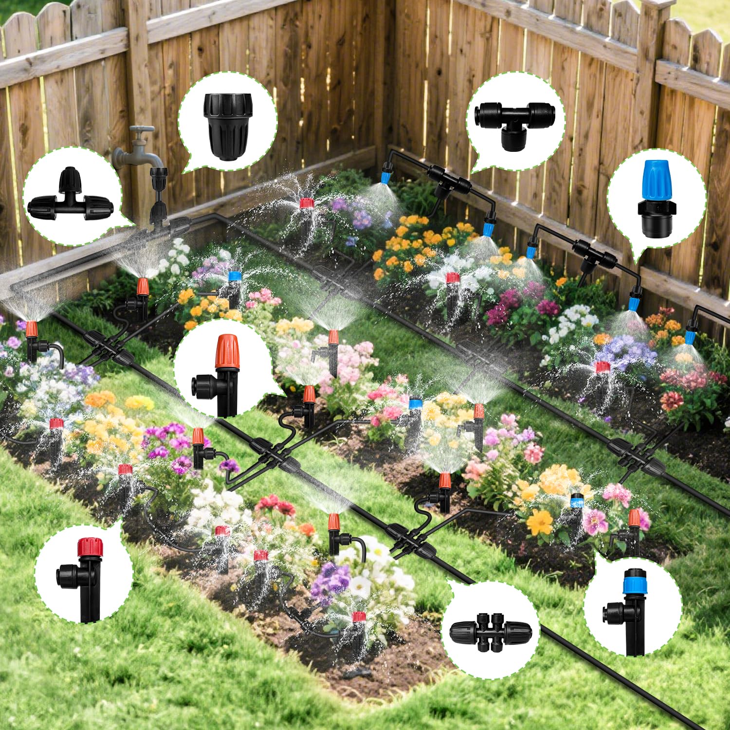 TJJFMM quick-connect system image simplifies drip installation