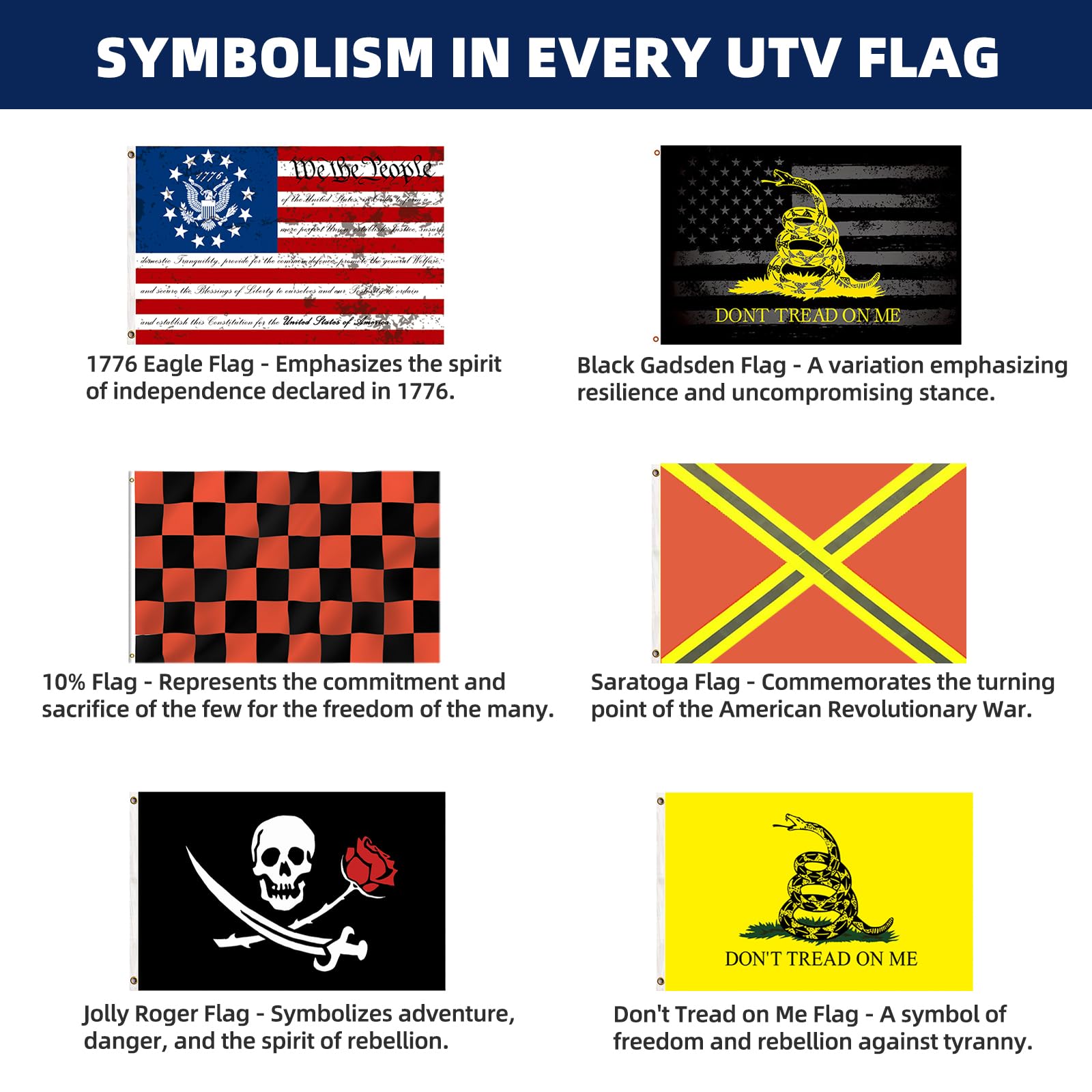TKBEAM double-sided whip flag signals from all angles.