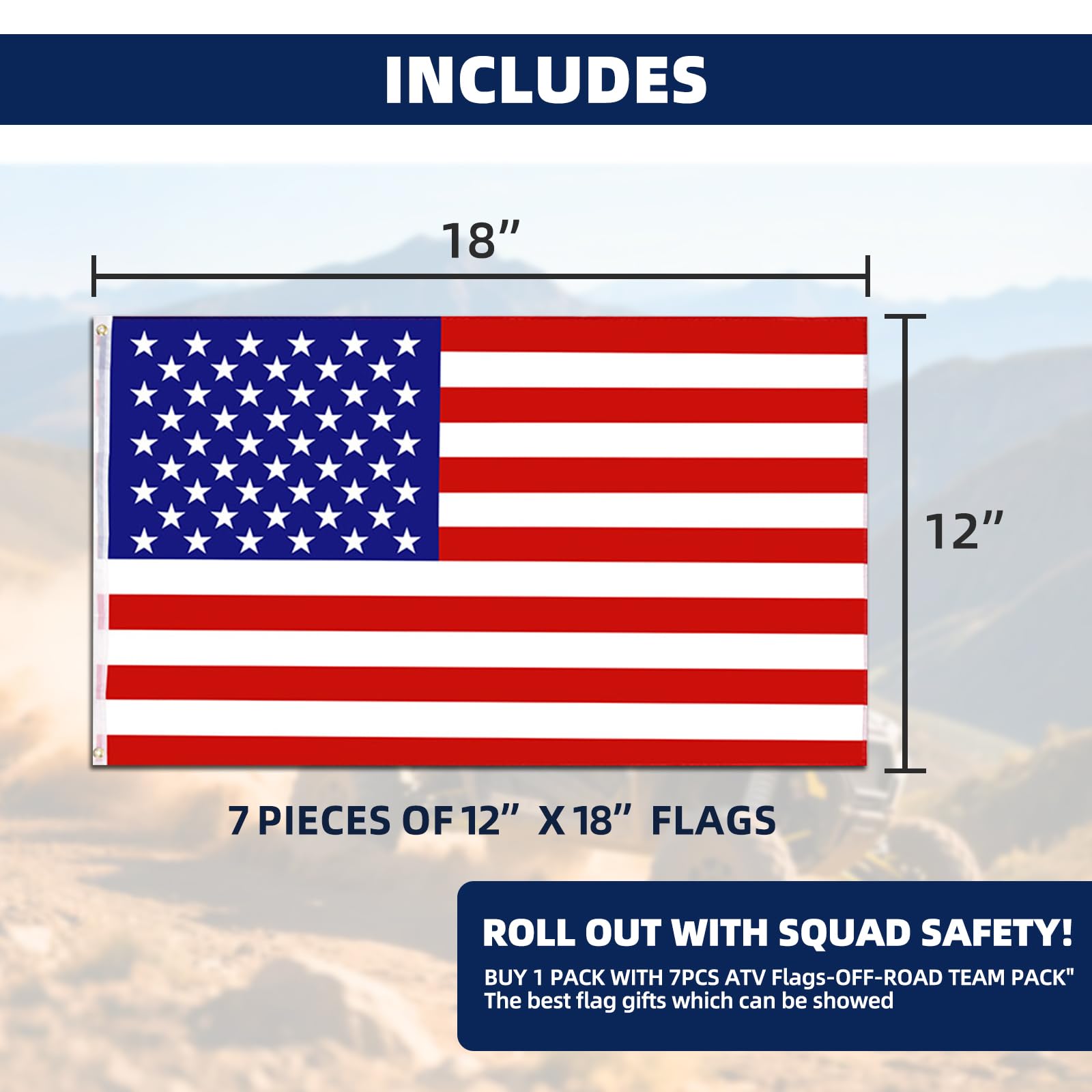 TKBEAM off-road flag for multi-vehicle use enhances safety on trails.