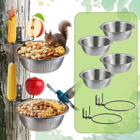 TKMSV squirrel feeder with dual corn cob holders securely holds snacks for backyard wildlife