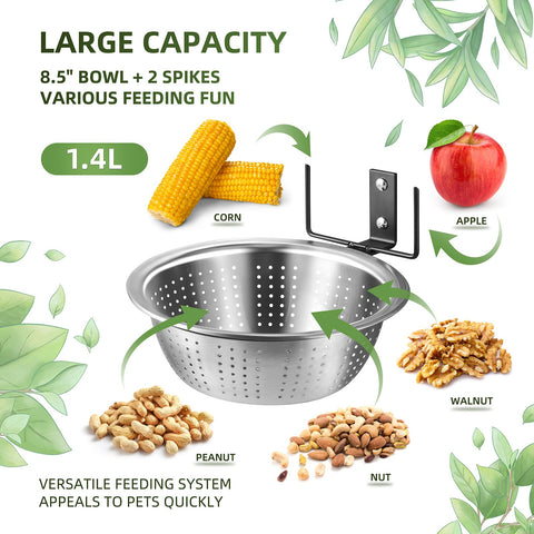 TKMSV rust-proof metal squirrel feeder construction withstands rain, snow, sun