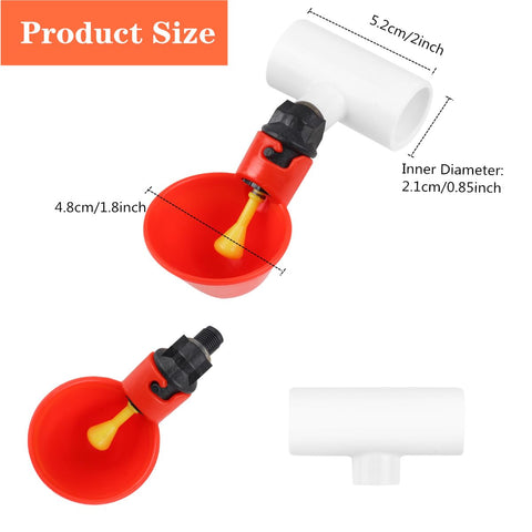 Tkocisa chicken waterer cups with yellow trigger close-up for hands-free water release