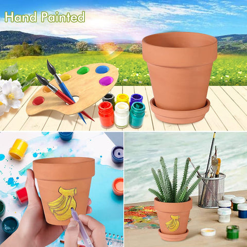 TKSCUSR terracotta pots with drip holes promote healthy soil drainage.