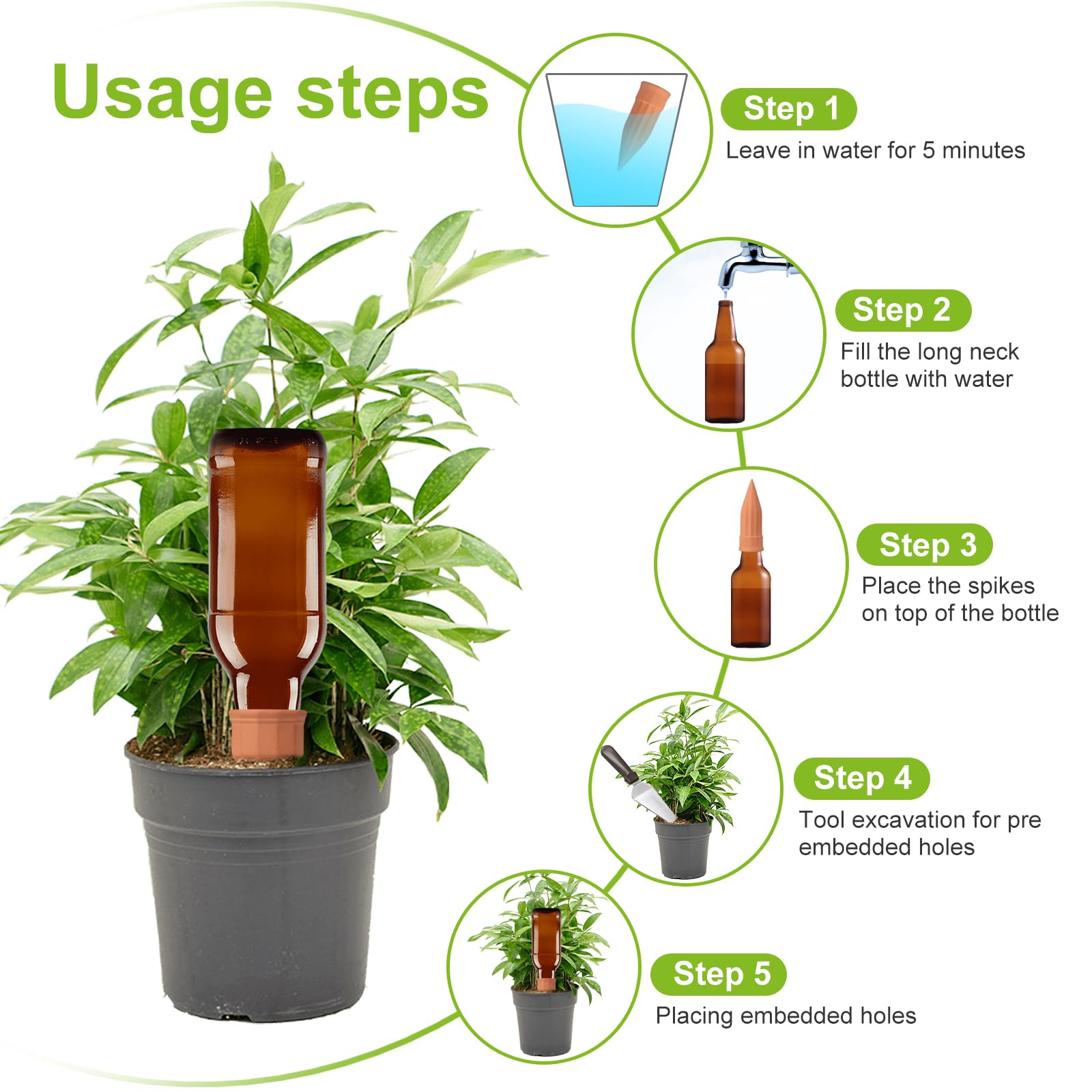 TKSCUSR terracotta spike fits pots easily, supporting travel and outdoor plant care